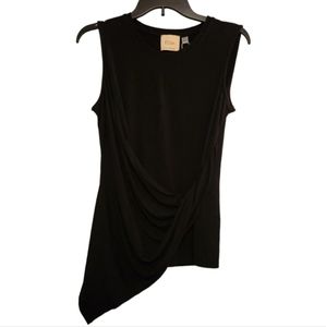 Elie tahari viscose blend drape front sleeveless top fits like a 6 imo